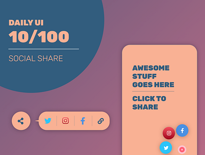 Daily UI 10/100 - Social Share dailyui dailyui010 design ui uiux userexperience userinterfacedesign ux webdesign