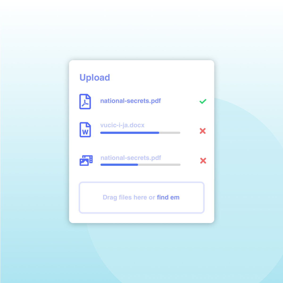 Daily UI Challenge 31/100 - File Upload by rastovicfilip on Dribbble