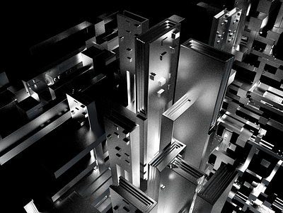 Metropolis 2123 3d abstract c4d chip chip town dark futuristic graphic design render