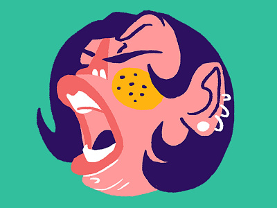 ++ design face flat funny girl icon illustration vector web