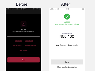 REDESIGN – Wema Bank success page • V1 design finance ios mobile app nigeria redesign success page ui wema bank