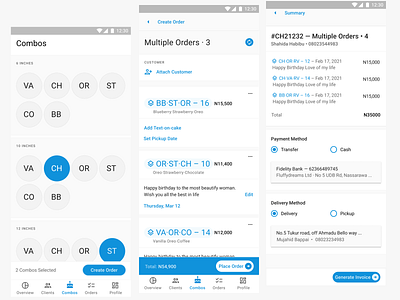 Bakeer - Combos page flow baking design mobile app nigeria pos ui