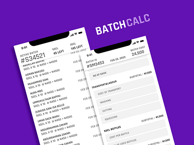 BatchCalc - Design concept