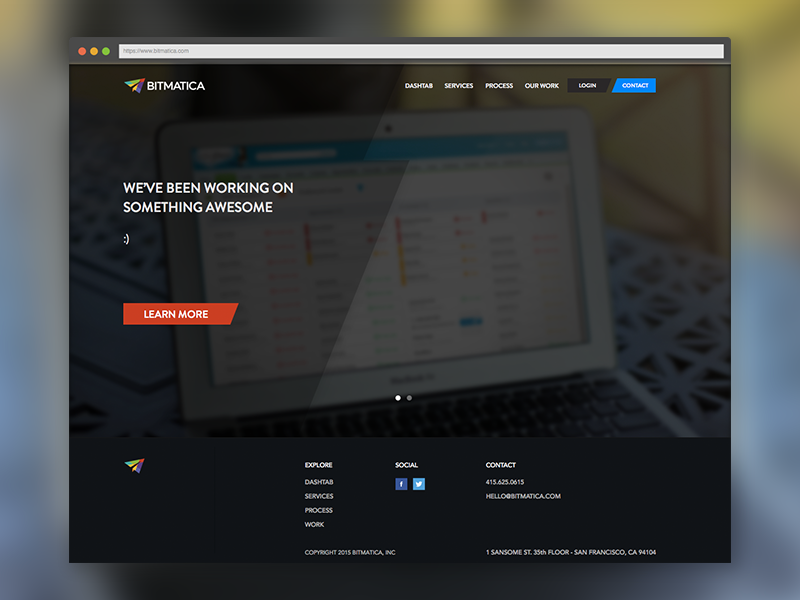 Landing Page for Bitmatica landing page bitmatica web design home flat layout ui ux visual html5