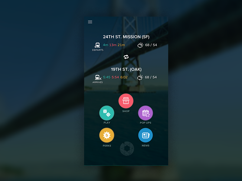 iOS Home Page Preview ios apple iphone menu flat transit sf bart muni