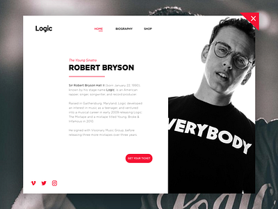 Daily UI #1 - Logic about artist daily design interface logic typography ui ux web