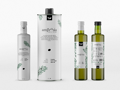 Ambrosia Olive Oil branding olive oil packaging packaging packaging design
