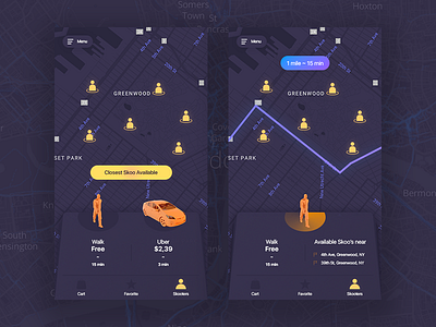 Time Killer app 2d app clean dark design ios iphone map mobile photoshop ui ux