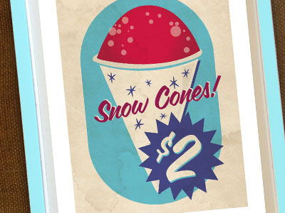 Retro Snow Cone Illustration illustration retro
