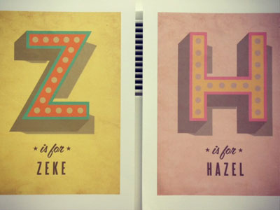 Typographic Letter Art Prints
