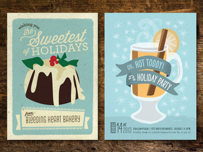 Minted Holiday 2012 bar beverage food gig poster illustration restaurant retro stationery typography vintage