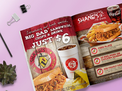 Shane's Print Ads adobe illustrator graphic design shanes rib shack