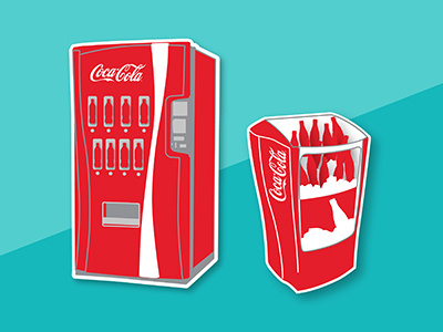 Ions for The Coca-Cola Company coke icons red semi flat vend