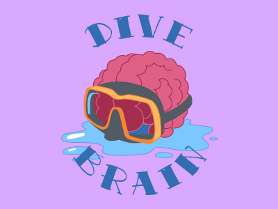 Dive Brain brain dive illustration illustrator logo design scuba