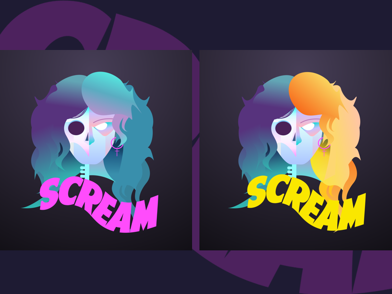Scream LP punk music sketch abstract graphic vector design illustration