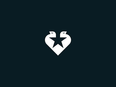 Starflight birdmark birds branding design heart logo mark negativespace star symbol