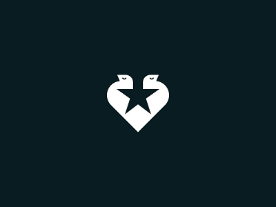 Starflight birdmark birds branding design heart logo mark negativespace star symbol