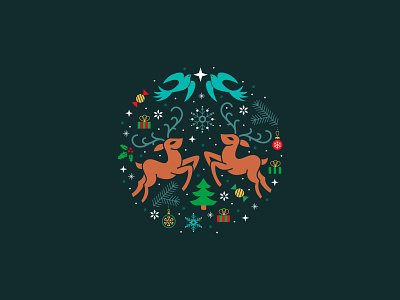 Peace on Earth christmas christmas pattern deers illustration newyear star
