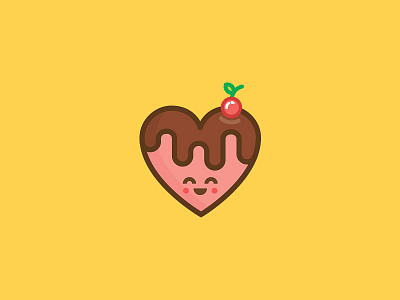 Cherry cherry chocolate fun heart sticker