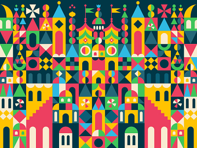 Art & Flair abstract castle color colors colorscheme disney disney art illustration illustrator mary blair pattern vector