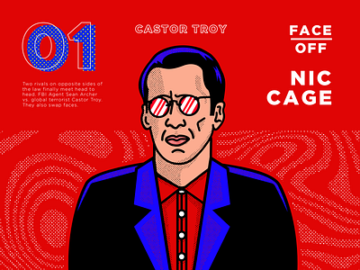 Nicolas Cage adobe ai art colorscheme design faceoff halftone illustration illustrator niccage nicolascage vector vectorart