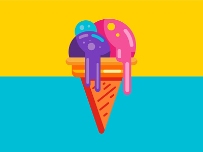 Ice Cream Drip art colorscheme design drip icecream illustration vector