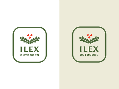 Ilex Outdoors berries branding design graphic design green holly illustration logo logo design nature outdoors plant plants seal vector