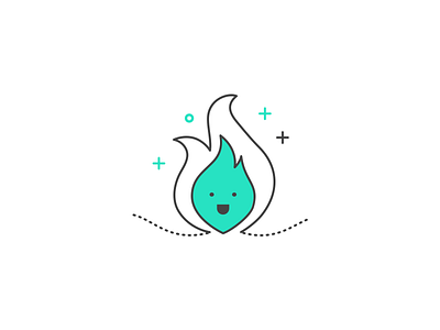 Illustration Design | Flamie care.com fire flame happy icon design icon set iconography illustration job