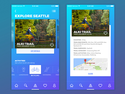 Outy app design interface mobile sorting travel ui ux