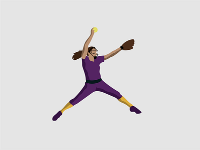 Softball Player adobe adobe creative cloud design illustration illustrator vector