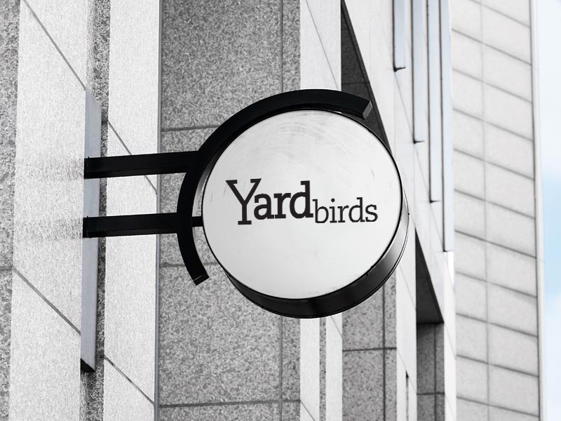 Sign yardbirds mockup