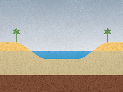 Oasis desert illustration landscape