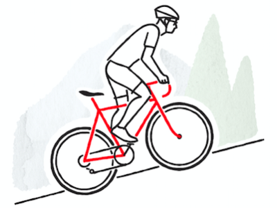 Cyclist color cycling cyclist exercise illustration line person sport vector