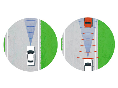 Adaptive Cruise Control car circle color driving illustration vector