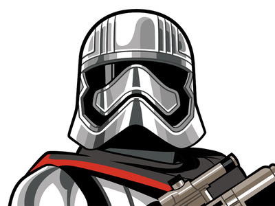 Phasma figure star wars vector color illustration