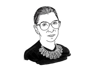Justice Ginsburg headshot illustration line portrait portraiture rbg vector woman