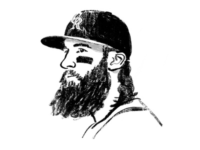 Charlie Blackmon mlb baseball man headshot black and white portraiture portrait illustration