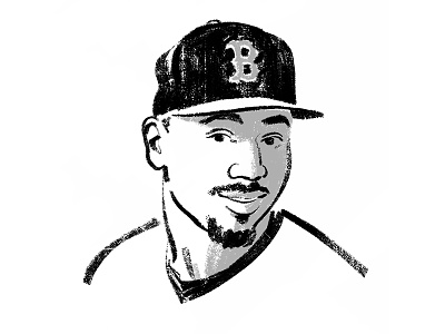 Mookie Betts baseball black and white headshot illustration man mlb portrait portraiture