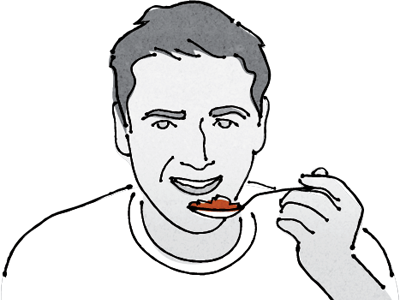 Eating Cereal arthur mount black and white eating illustration line