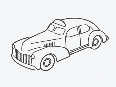 Old-timey Taxi arthur mount car drawing illustration line taxi