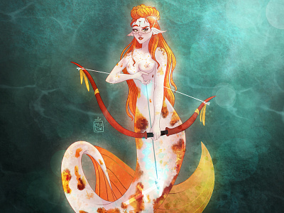 ♐ Sagittarius art cg character character design concept ipad pro mermaid mermay procreate zodiac