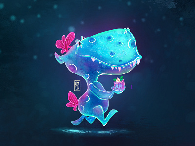 Character design of cute jelly monster art cartoon character concept cute design illustration monster ps