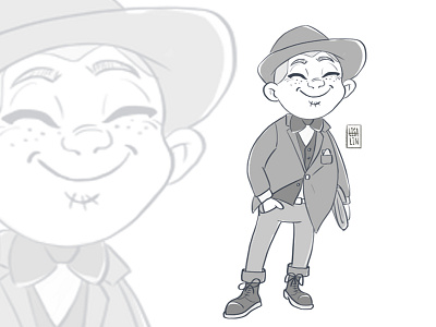 Character design of young Dandy art boy cartoon character design cute modern