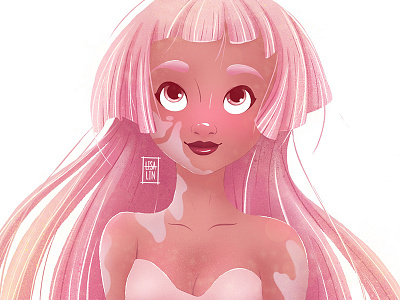 Pink beauty. Character Design. iPad Pro + Procreate art cartoon cartoon character cg character character design concept cute design fantasy girl illustration ios ipad pro modern pink portrait procreate