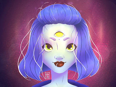 Space beauty. Character Design. iPad Pro + Procreate