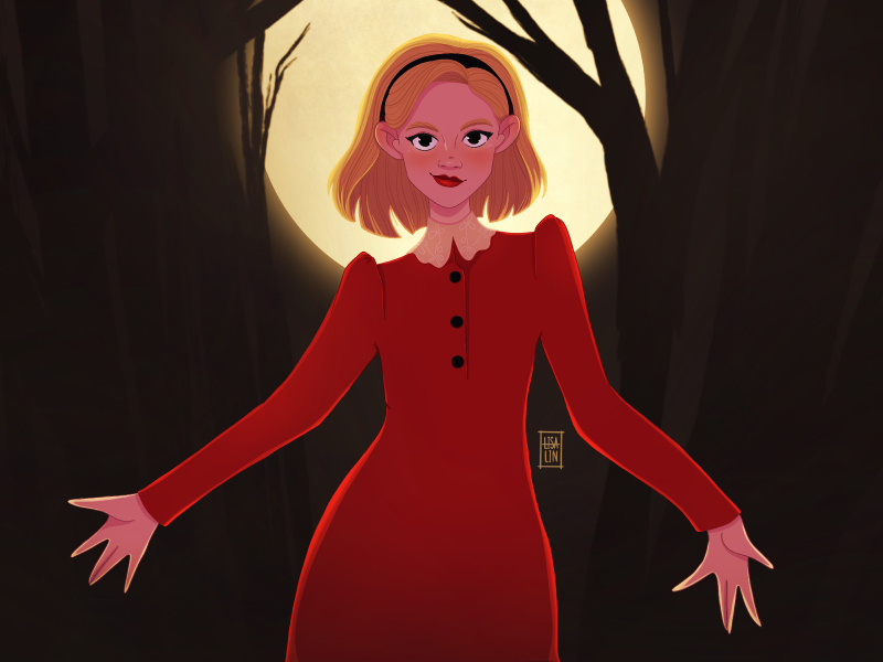 The chilling adventures of Sabrina. Netflix character cartoon character witch spellman sabrina netflix interaction character design portrait ipad pro fantasy cg procreate girl design concept illustration cute character cartoon art