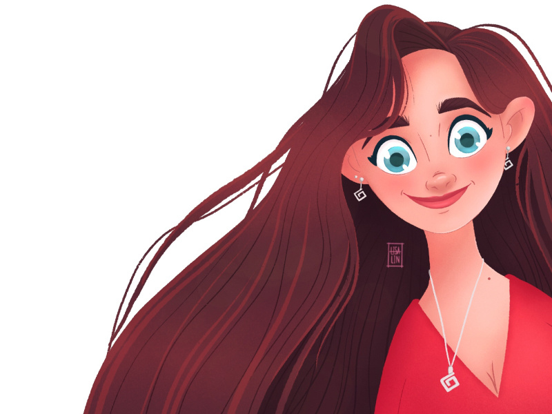 Self Portrait self modern cartoon character character design portrait ipad pro cg procreate girl design concept illustration cute character cartoon art