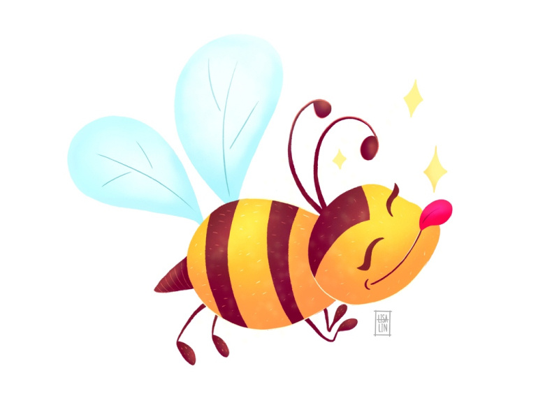 ♦ Sweety honeybee ♦ children art bee modern ui cartoon character fantasy character design ipad pro cg procreate design concept illustration cute character cartoon art