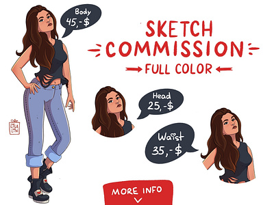 Commissions OPEN! Full color sketches