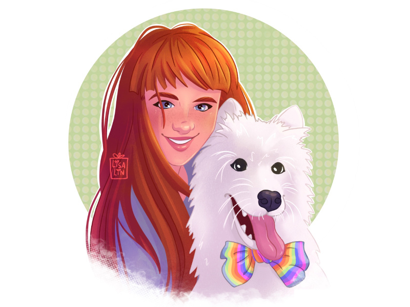 Portrait💛iPad Pro + Procreate commission sketch ipad pro girl modern branding logo ios portrait cg cartoon character character design procreate design concept illustration character cartoon art dog